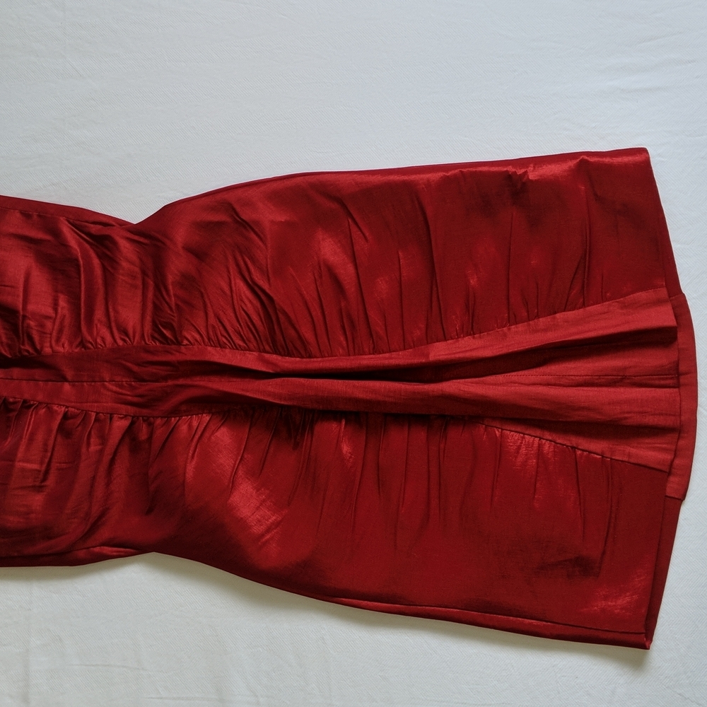 NWT Calvin Klein red strappy mini dress with ruching women's US 4 - Picture 5 of 12